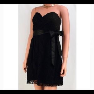 Express black lace sweetheart mini dress